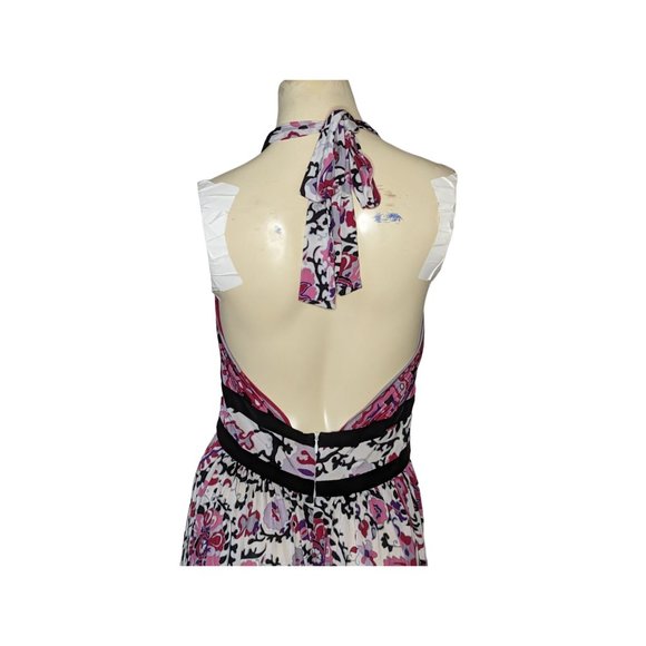 Marella Halter V-Neck Sleeveless Lined-Waist Handkerchief & Paisley Print Multic - Picture 8 of 12
